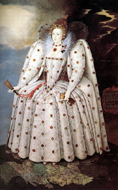 GHEERAERTS, Marcus the Younger Portrait of Queen Elisabeth dfg Germany oil painting art